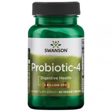 Maisto papildas PIENO RŪGŠTIES BAKTERIJOS (PROBIOTIKAI 4) 60 kap. "SWANSON"