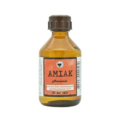 Amoniakas 10% tirpalas, 40 ml.