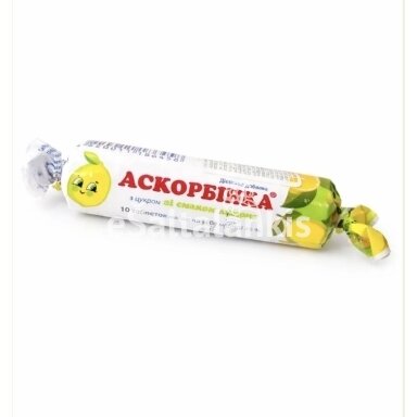 "Askorbinka" citrinų skonio, 10 tab. "Askorbinka" citrinų skonio, 10 tab.