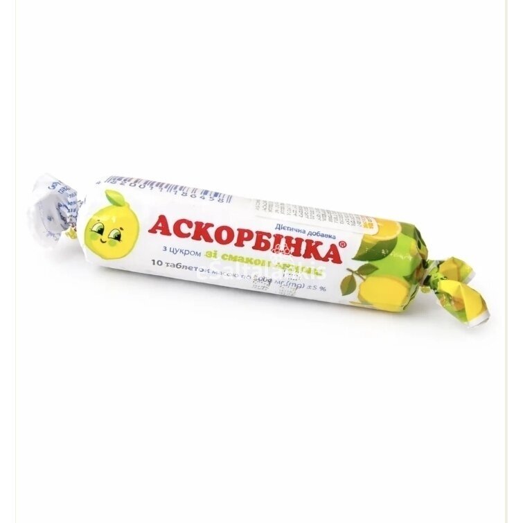 "Askorbinka" citrinų skonio, 10 tab. "Askorbinka" citrinų skonio, 10 tab.