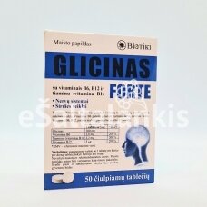 Biotiki Glicinas 100 mg su B1, B6, B12, 50 čiulpiamų tablečių