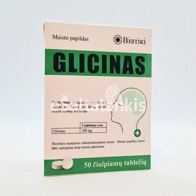 Biotiki Glicinas 100 mg, 50 čiulpiamų tablečių