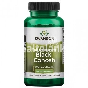 Maisto papildas BLACK COHOSH "BLAKĖŽUDĖ" (KEKINĖ JUODŽOLĖ) 540 mg. 60 kap. "SWANSON"