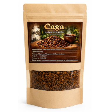 Čaga (beržo grybas, Inonotus obliquus) žolelių arbata, 50 g. Čaga (beržo grybas, Inonotus obliquus) žolelių arbata, 50 g.