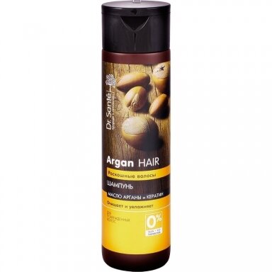 Dr. Sante pažeistų plaukų šampūnas ARGAN HAIR su argano aliejumi ir keratinu, 250 ml. Dr. Sante pažeistų plaukų šampūnas ARGAN HAIR su argano aliejumi ir keratinu, 250 ml.