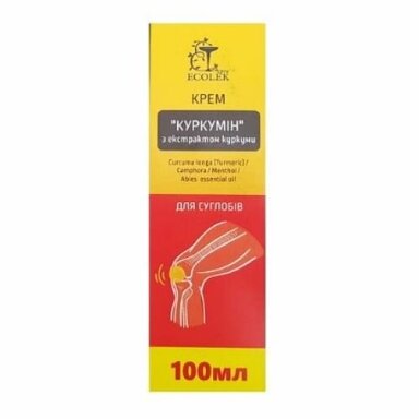 Ekolek ciberžolės kremas su kamparu, mentoliu ir eglės eteriniu aliejumi, sąnariams, 100 ml.