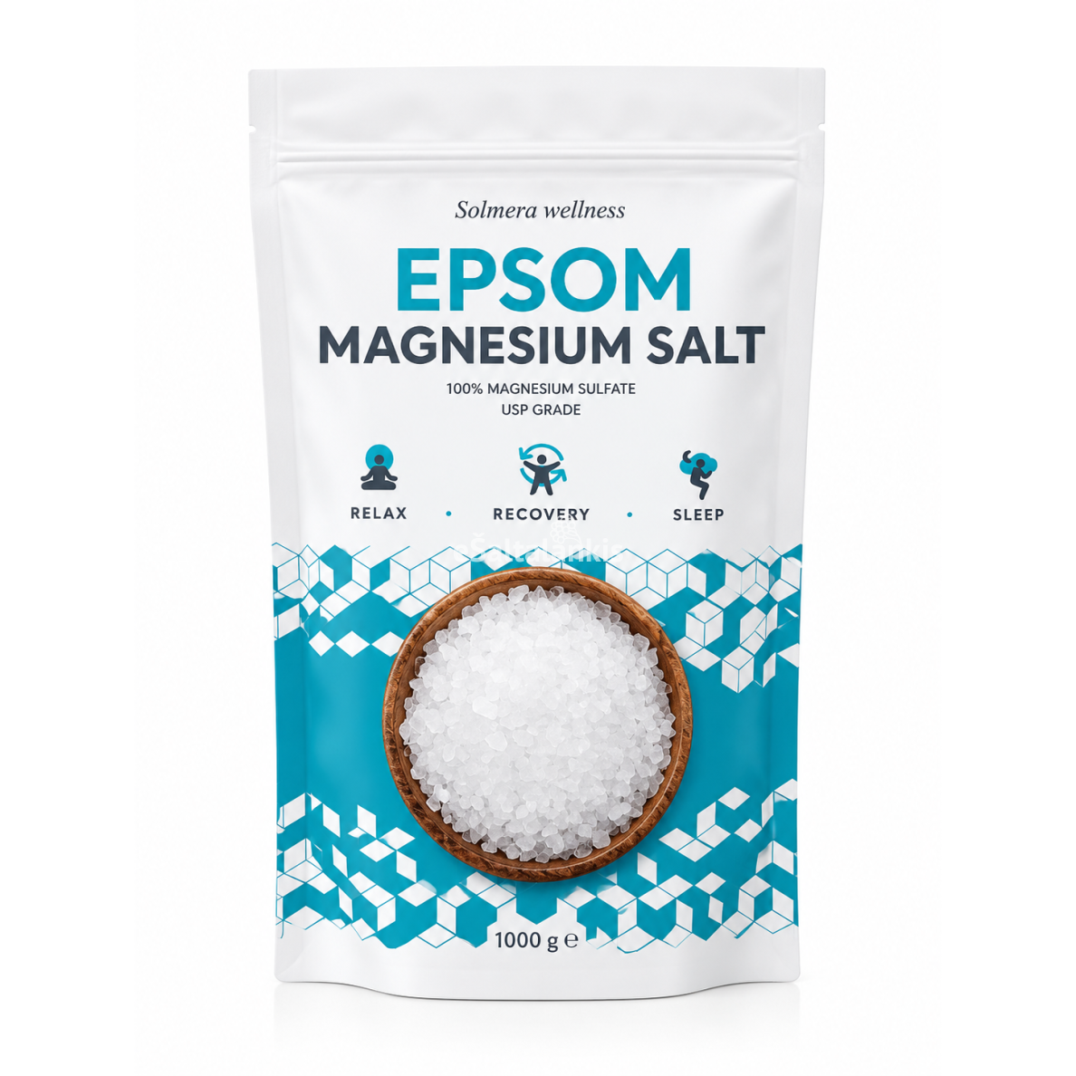 Epsom magnio vonios druska, 1 kg. Epsom magnio vonios druska, 1 kg.