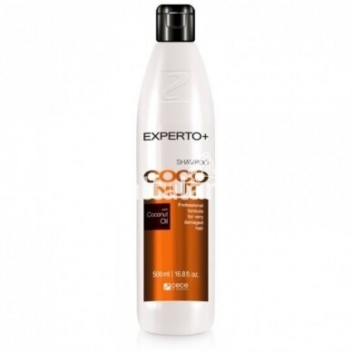 EXPERTO šampūnas pažeistiems plaukams Coconut, 500 ml.