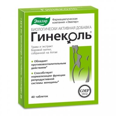 Maisto papildas Ginekol 40 tab. "Evalar" Maisto papildas Ginekol 40 tab. "Evalar"