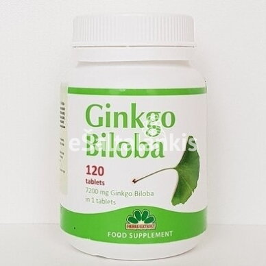 Maisto papildas Ginkgo Biloba 120tab. Maisto papildas Ginkgo Biloba 120tab.