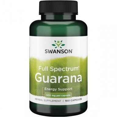 Maisto papildas GUARANA 500 mg. 100 kap. "SWANSON"
