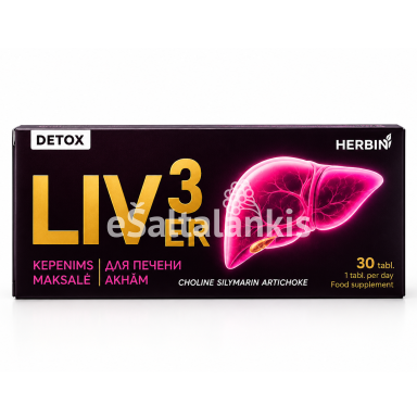 Maisto papildas HERBIN LIVER3 Detox kepenims , 30 tablečių Maisto papildas HERBIN LIVER3 Detox kepenims , 30 tablečių