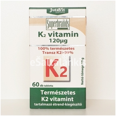 Maisto papildas K2 vitaminas 60 tab. "JutaVit"
