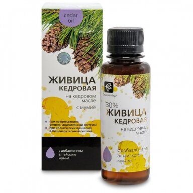 Kedrų sakai kedrų riešutų aliejuje su mumijo 100 ml. Kedrų sakai kedrų riešutų aliejuje su mumijo 100 ml.