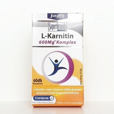Maisto papildas L-karnitin 600 Mg* Komplex 60tab. Maisto papildas L-karnitin 600 Mg* Komplex 60tab.