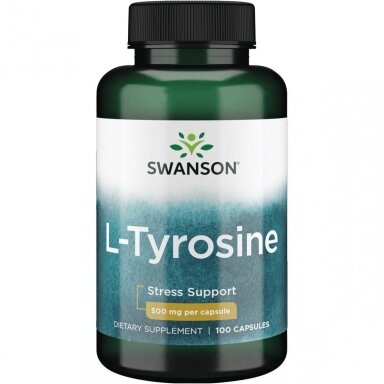 Maisto papildas L-TIROZINAS 500 mg. 100 kap. "SWANSON" Maisto papildas L-TIROZINAS 500 mg. 100 kap. "SWANSON"
