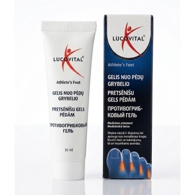 Lucovital gelis nuo pėdų grybelio, 30 ml.