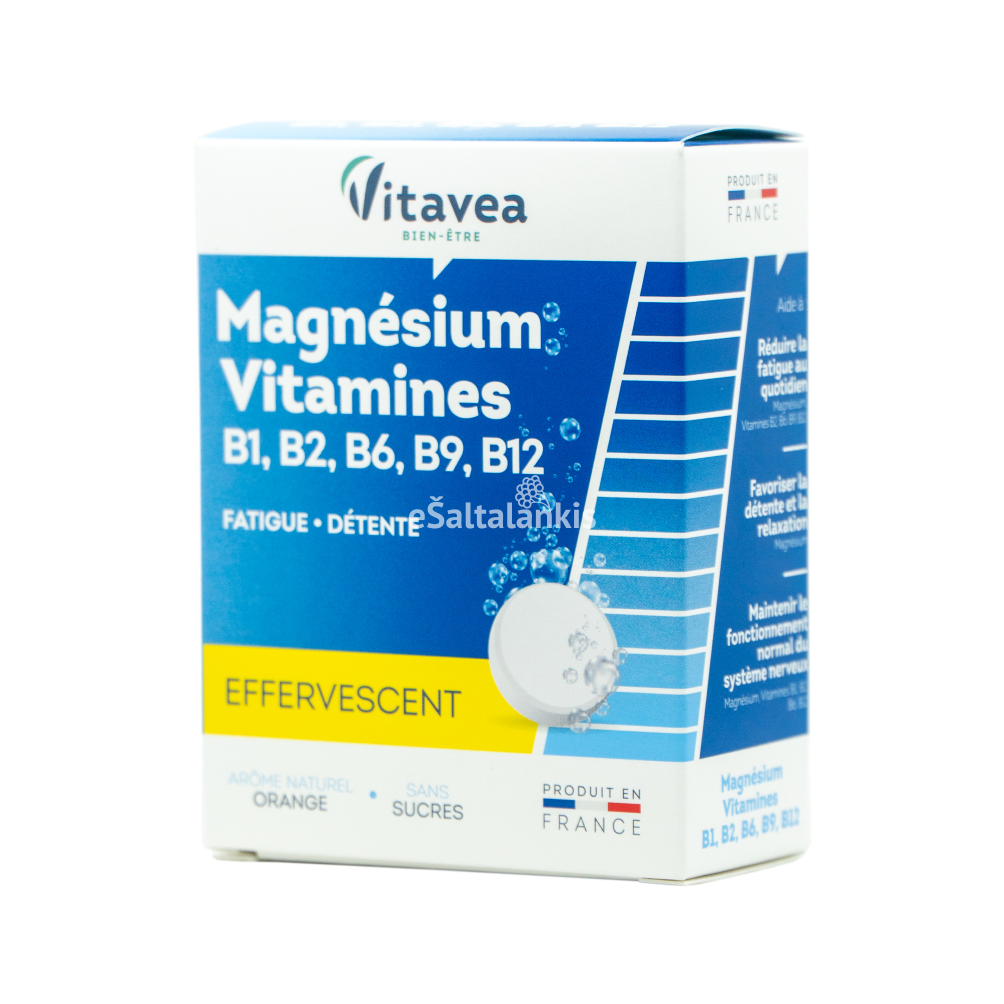 Maisto papildas Vitavea Magnis, vitaminai B1, B2, B6, B9, B12, 24 tirpstančios tabletės Maisto papildas Vitavea Magnis, vitaminai B1, B2, B6, B9, B12, 24 tirpstančios tabletės