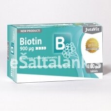 Maisto papildas JutaVit vitaminas B7 (biotinas) 900 µg, 100 tab.