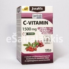 Maisto papildas Vitaminas C 1500 mg. + D3 + cinkas + erškėtuogė + acerola, 100 tab. "JutaVit"
