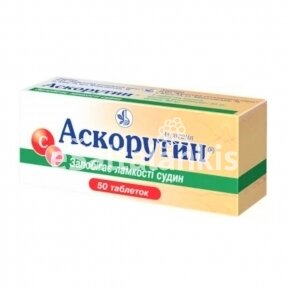 Maisto papildas Askorutinas vitaminas C + rutinas, 50 tab.