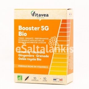 Maisto papildas Energijos pliūpsnis Booster 5G Bio 10 ampulių "Vitavea"