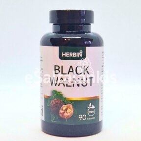 Maisto papildas Herbin Juodasis riešutmedis 500 mg, 90 kap.