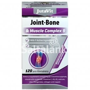 Maisto papildas Joint - Bone & Muscle Complex 9, kremzlės, kaulai, raumenys, 120 tablečių "JutaVit"