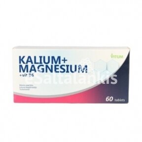 Maisto papildas Kalis + Magnis + vitaminas B6, 60 tab.