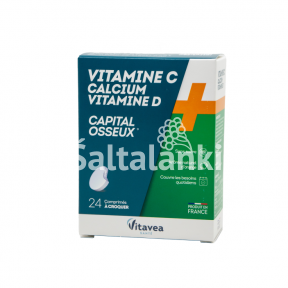 Maisto papildas Vitavea Vitaminas C + kalcis + vitaminas D, 24 kramtomos tab.