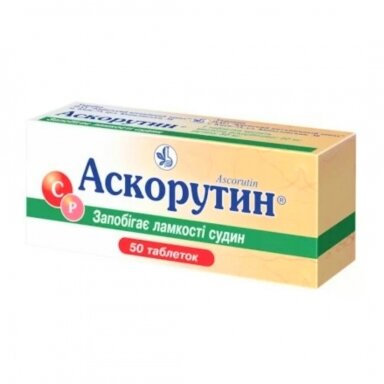 Maisto papildas Askorutinas vitaminas C + rutinas, 50 tab.