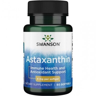 Maisto papildas ASTAKSANTINAS NATŪRALUS 4 mg. 60 kap. "SWANSON" Maisto papildas ASTAKSANTINAS NATŪRALUS 4 mg. 60 kap. "SWANSON"