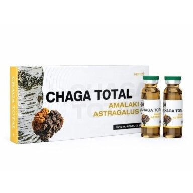 Maisto papildas ČAGA TOTAL + Chaga, Amalaki, Astragalus Herbin N10 x 10ml. Maisto papildas ČAGA TOTAL + Chaga, Amalaki, Astragalus Herbin N10 x 10ml.