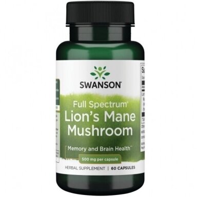 Maisto papildas Lion's Mane 500MG N60 "SWANSON" Maisto papildas Lion's Mane 500MG N60 "SWANSON"