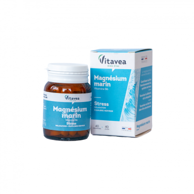 Maisto papildas Magnis jūrinės kilmės + vitaminas B6, 40 tab. "Vitavea"