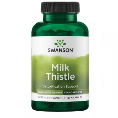 Maisto papildas MILK THISTLE 250 MG EKSTRAKTAS (TIKRASIS MARGAINIS) 120 KAPS. (SWANSON, JAV)