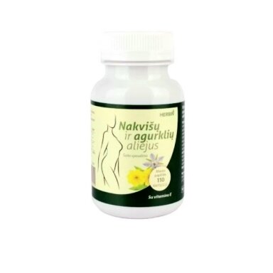 Maisto papildas Nakvišų ir agurklių aliejus su vitaminu E, 110 kap. Maisto papildas Nakvišų ir agurklių aliejus su vitaminu E, 110 kap.