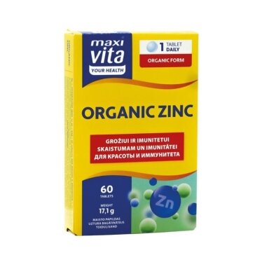 Maisto papildas Organinis cinkas, grožiui ir imunitetui, 60 tab. Maisto papildas Organinis cinkas, grožiui ir imunitetui, 60 tab.