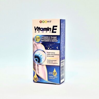 Maisto papildas vitamino E lašai, 10 ml. "ABCvit"