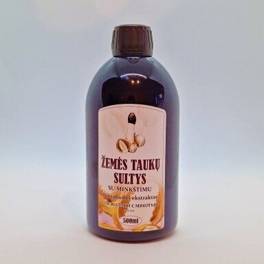 Maisto papildas Žemės taukų sultys (poniabudės ekstraktas) su minkštimu 500 ml.