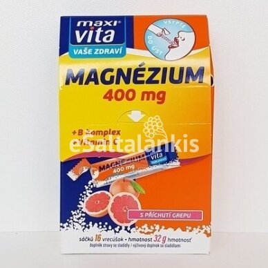 Maisto papildas Magnesium 400 mg.+ B complex + vitamin C 20 pak. "MaxiVita"