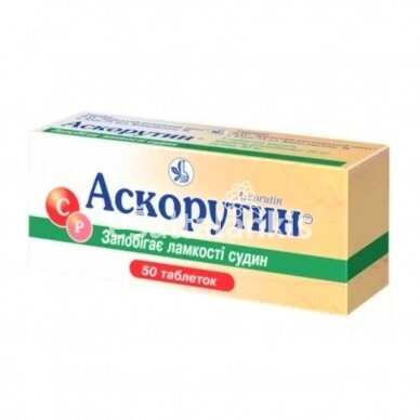 Maisto papildas Askorutinas vitaminas C + rutinas, 50 tab.
