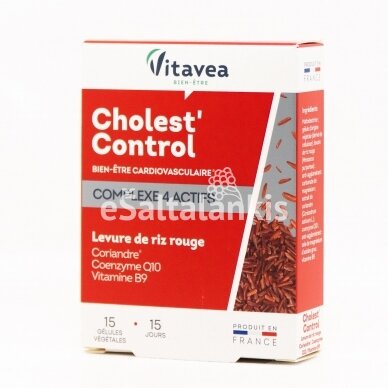 Maisto papildas Cholesterolio kontrolei Cholest'control 15 kap. "Vitavea"