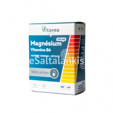 Maisto papildas Magnis + vitaminas B6, 45 kap.