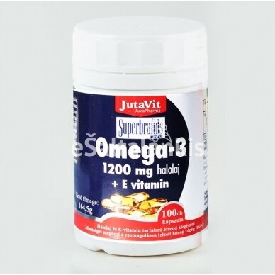 Maisto papildas OMEGA-3 1200 mg. žuvų taukai + vitaminas E 100 kap. "JutaVit"