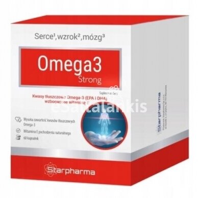 Maisto papildas Starpharma Omega 3 Strong 1000 mg. + E, 60 kap.
