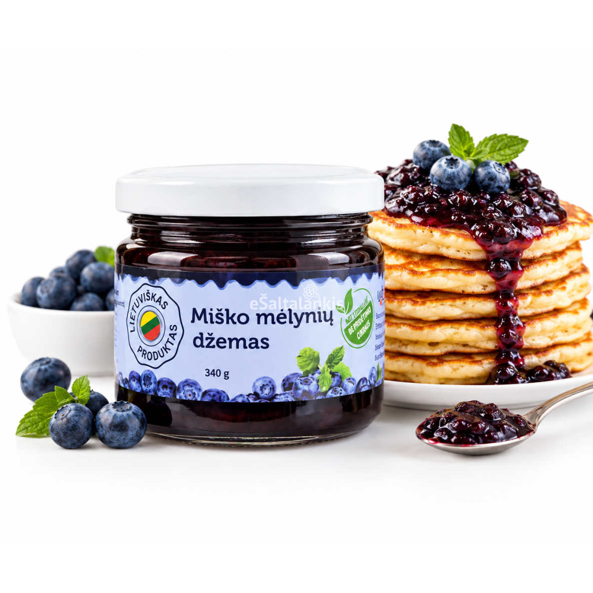 Miško mėlynių džemas, 340 g.