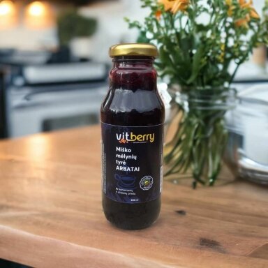 Miško mėlynių tyrė arbatai 300 ml.