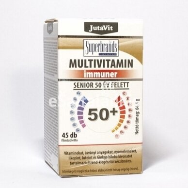 Maisto papildas Multivitamin Immuner Senior 50+ su laktobacilomis "JutaVit"