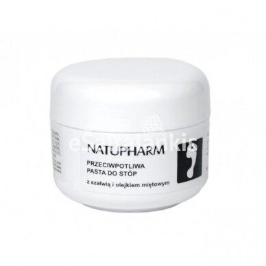 Natupharm pėdų pasta nuo prakaito 50g. Natupharm pėdų pasta nuo prakaito 50g.